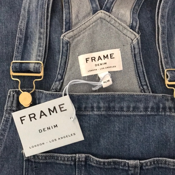 *Sold* Frame Le Garcon Boyfriend style Cropped Denim Overalls New With Tag - Picture 5 of 11